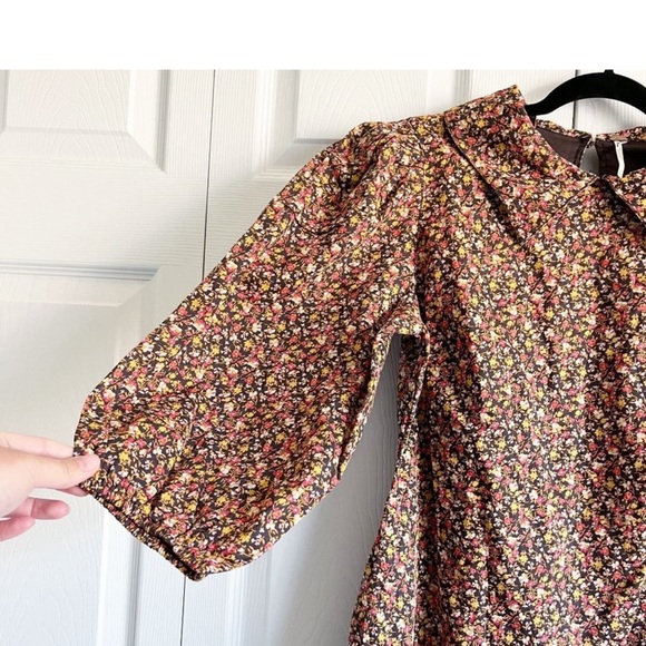 Free People Mini Dress- Cotton- Puff Sleeves - Picture 4 of 7